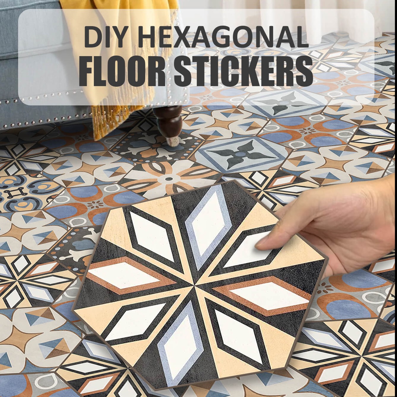 Waterproof And Moisture-Proof Floral Floor Tile Sticker Manufacturer