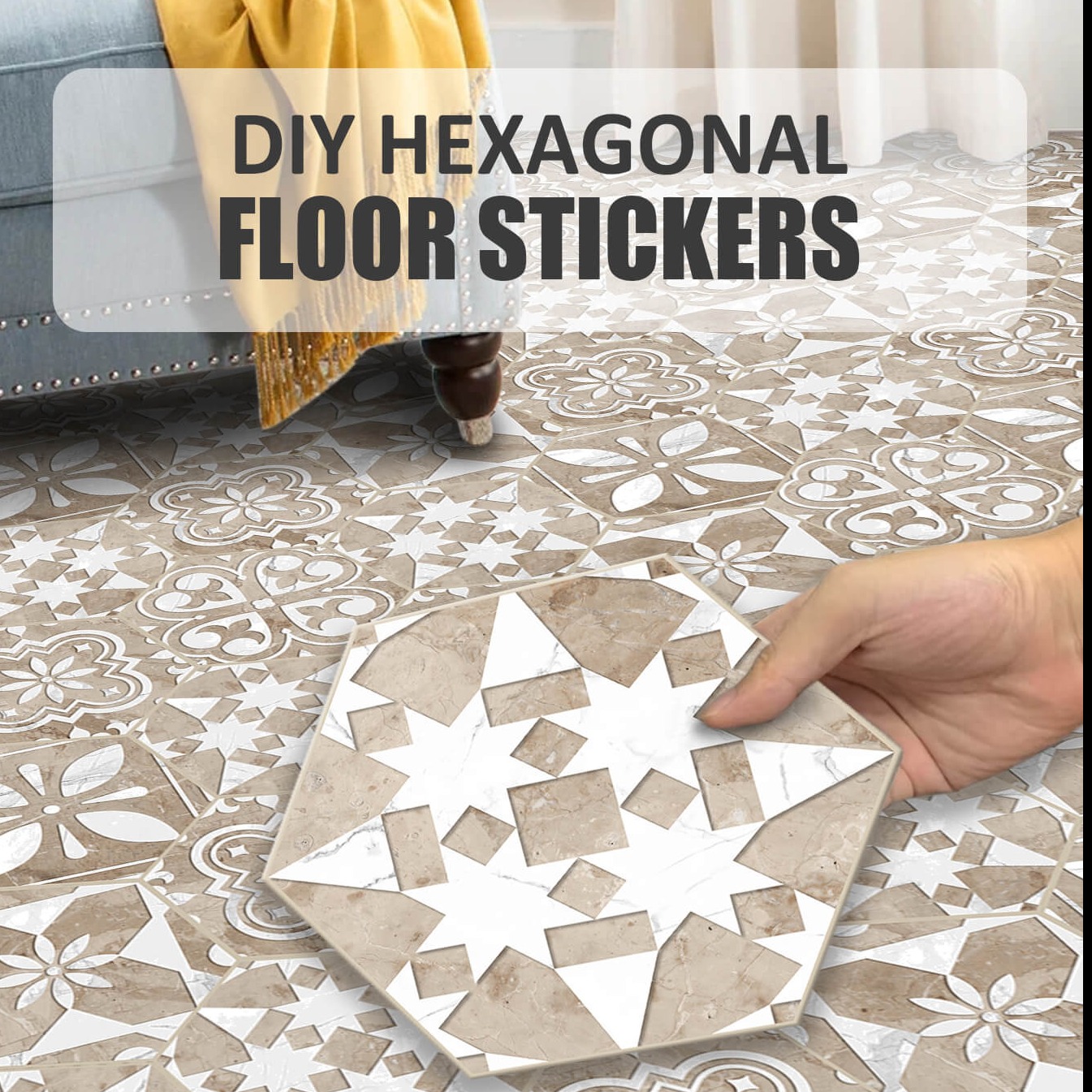 Waterproof Scandinavian Flower Floor Stickers Manufacturer