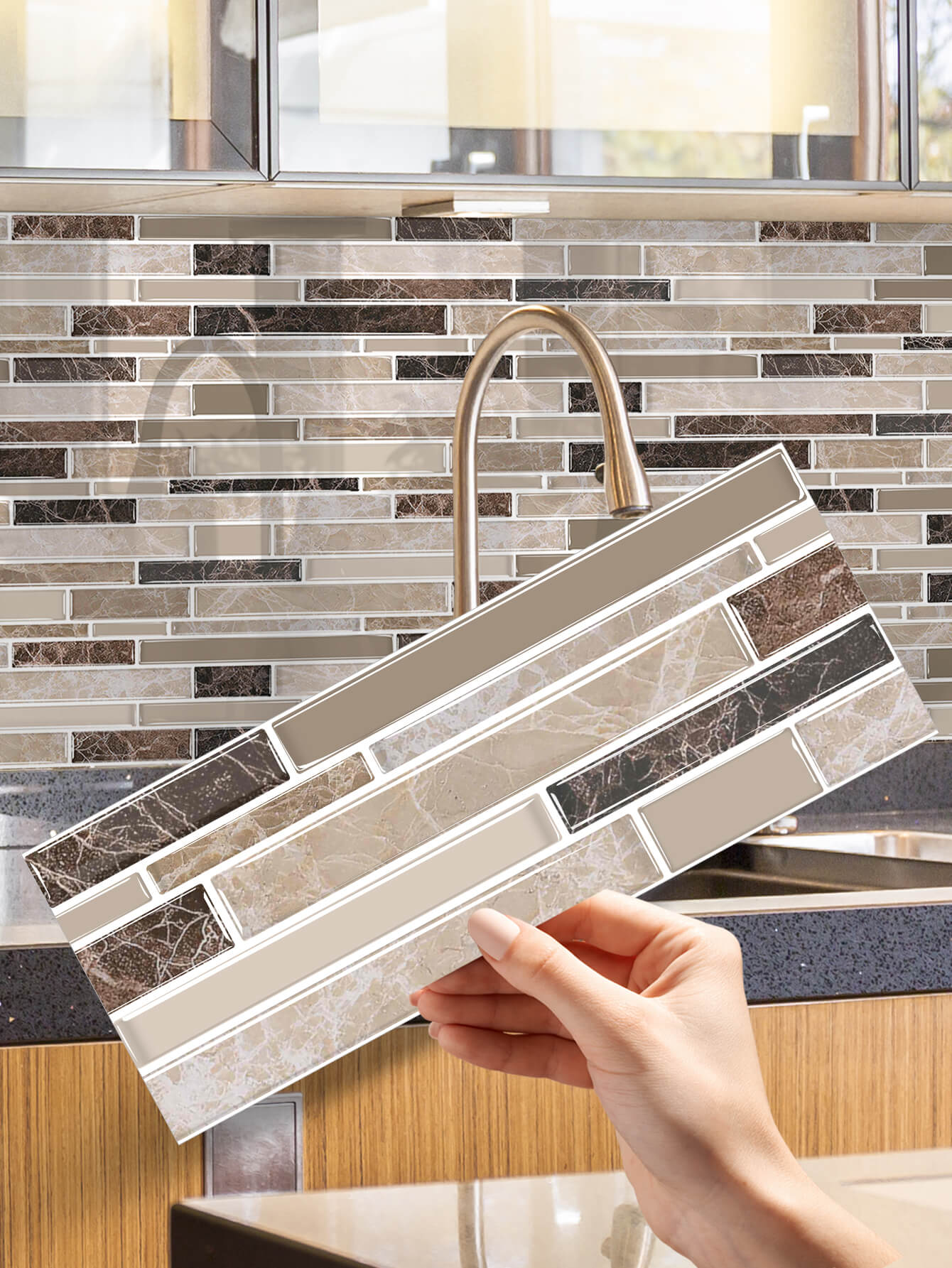 Self-Adhesive Stone Linear Mosaic Backsplash Tiles Manufacturer