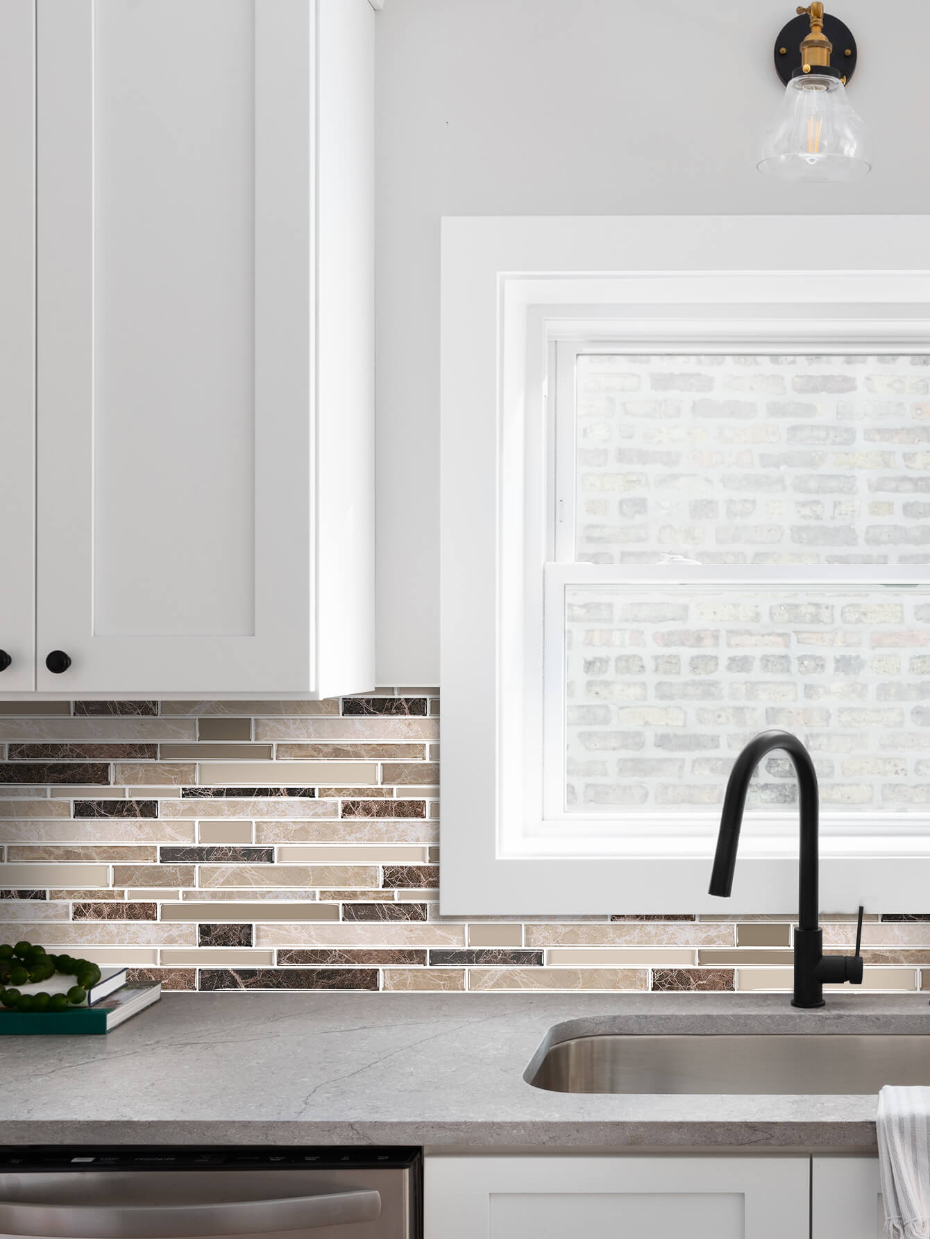 Self-Adhesive Stone Linear Mosaic Backsplash Tiles Manufacturer