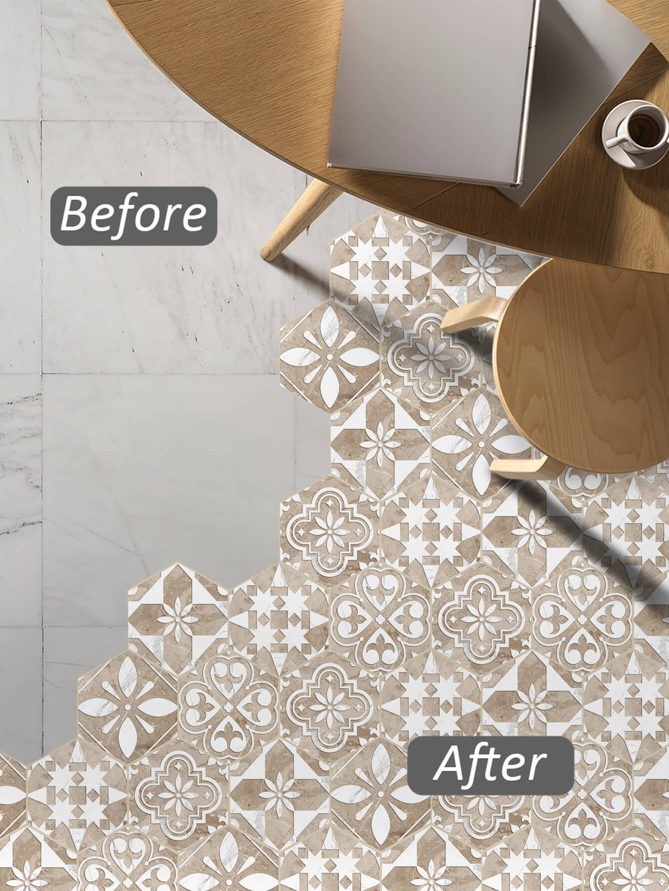 Waterproof Scandinavian Flower Floor Stickers Manufacturer