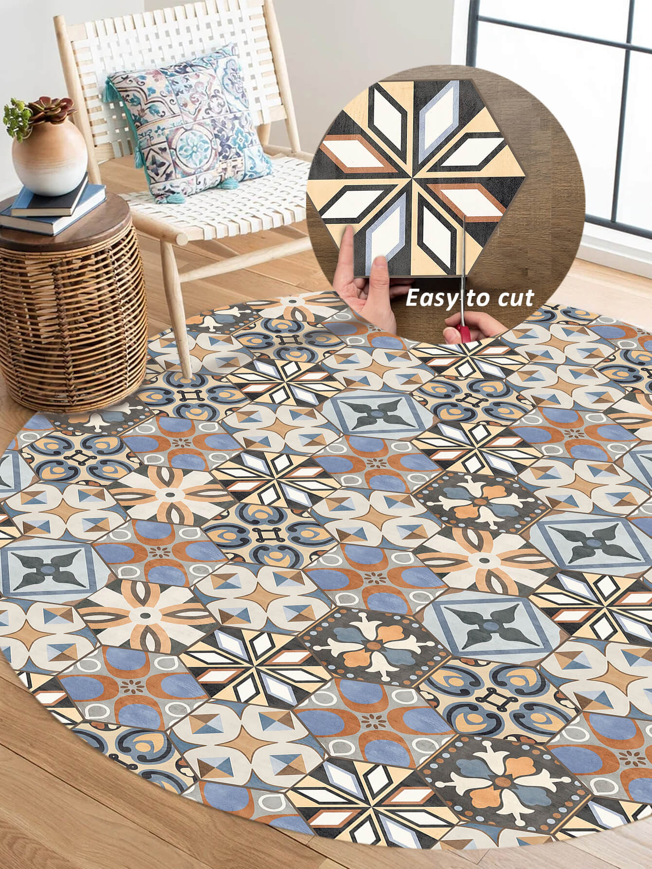 Waterproof And Moisture-Proof Floral Floor Tile Sticker Manufacturer