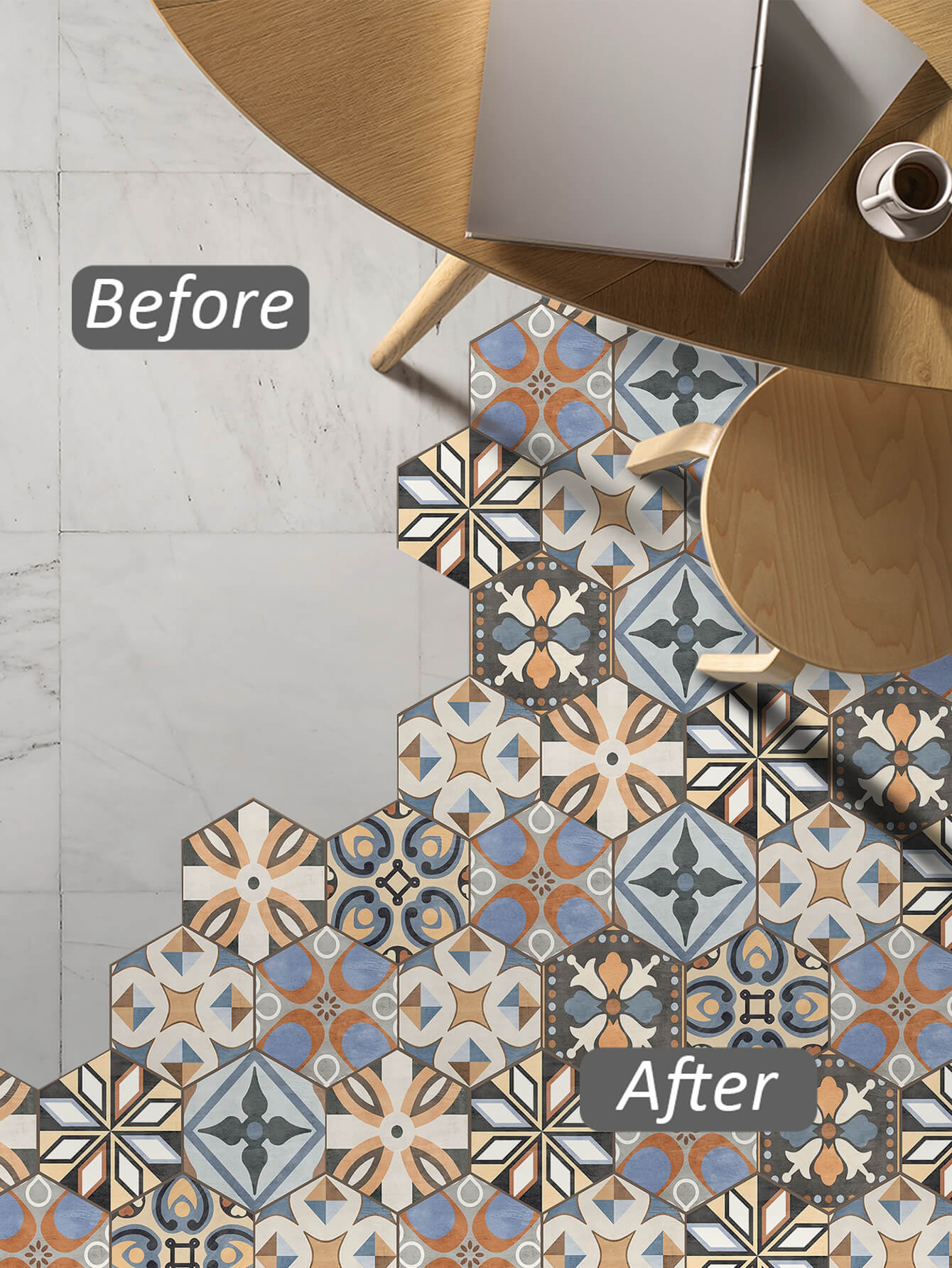 Waterproof And Moisture-Proof Floral Floor Tile Sticker Manufacturer