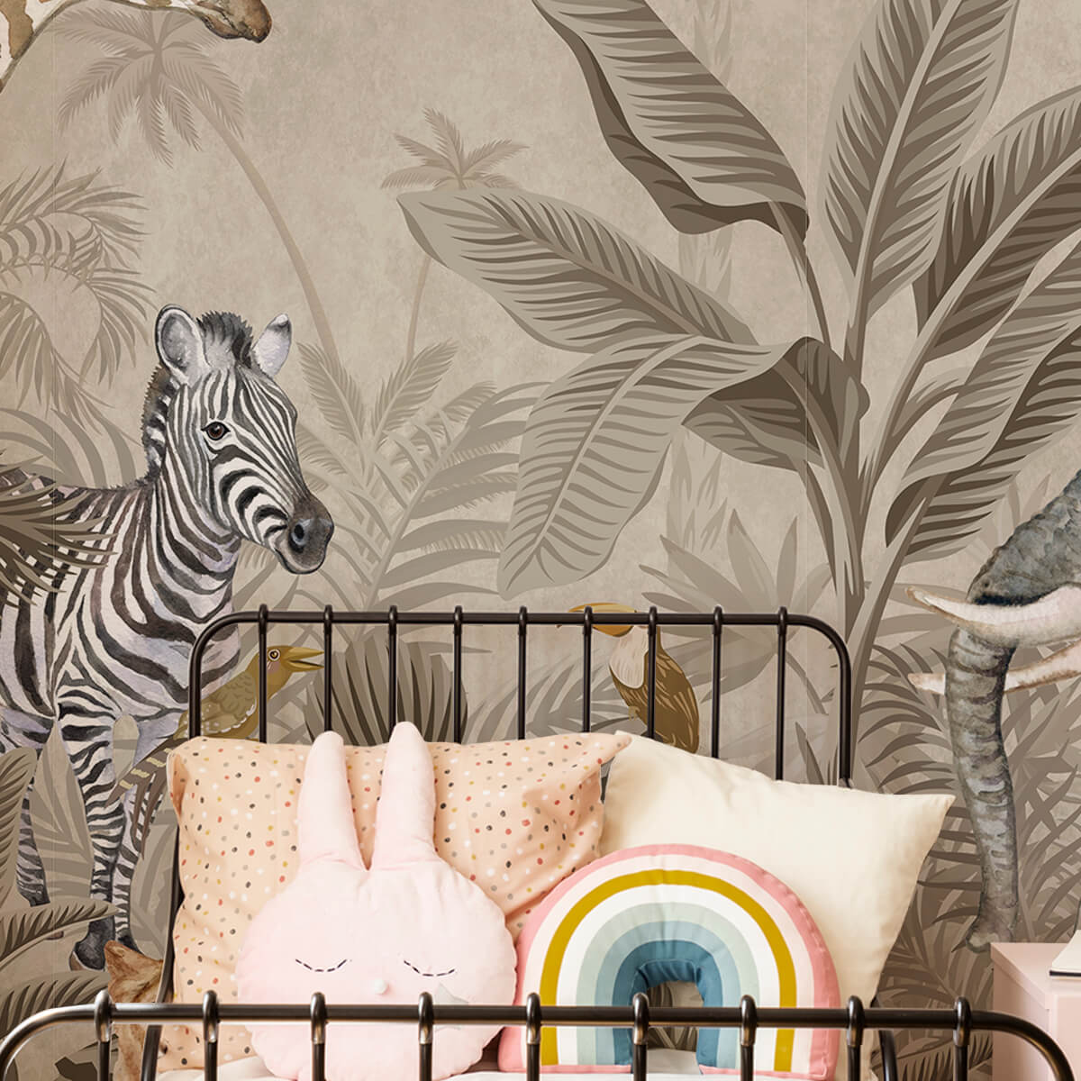 Vintage Safari Animal Nursery Wall Mural Manufacturer