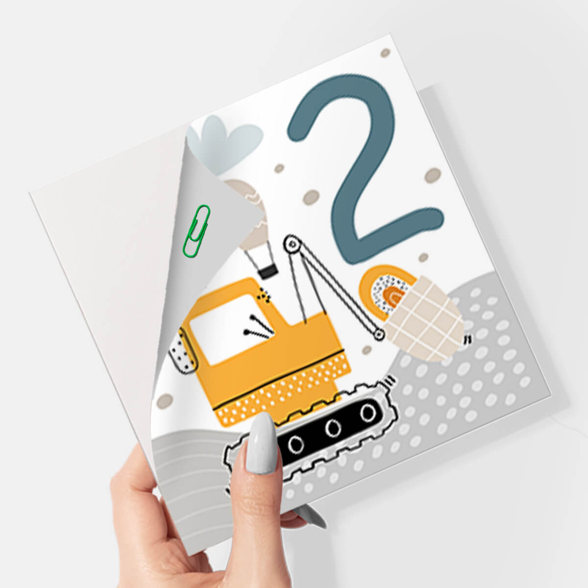 Floor Stickers of Hopscotch with Construction Vehicle Patterns and Numbers