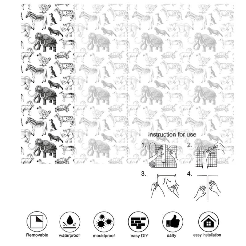 Custom China Factory Jungle Animals Wall Stickers