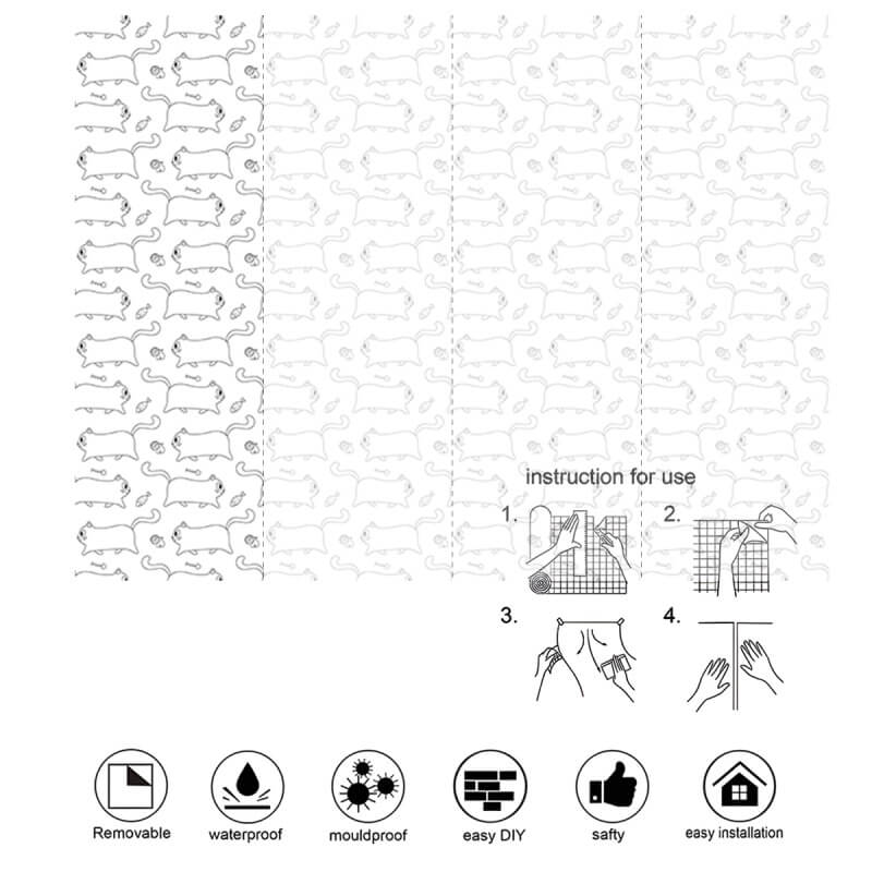 Factory Custom Cut Cat Wall Art Stickers