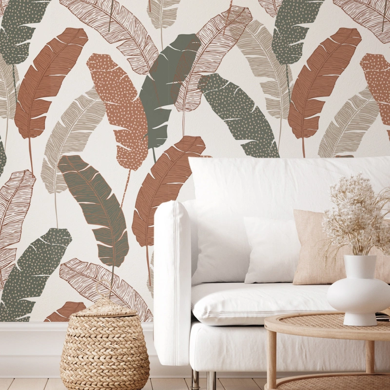Custom Large Leaf Self-Adhesive Wall Mural