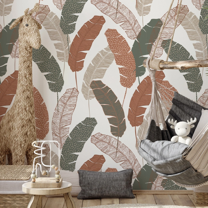 Custom Large Leaf Self-Adhesive Wall Mural