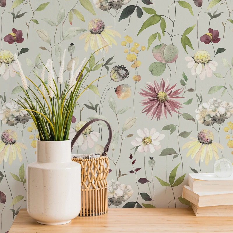 High-DPI Print Wholesale Watercolor Floral Wallpaper