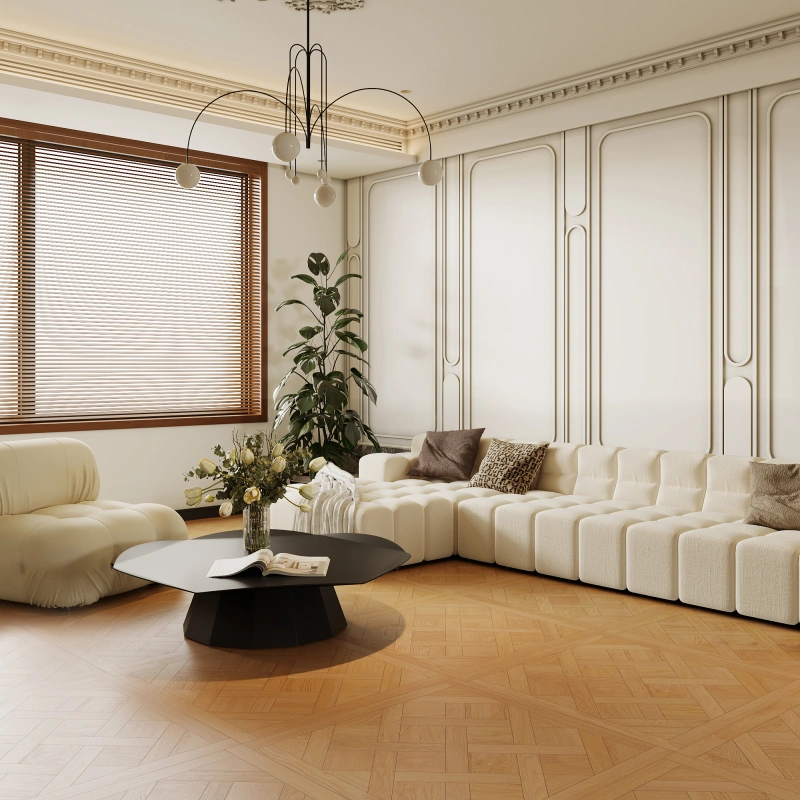 Vintage Versailles Pattern Wood Grain Floor Stickers